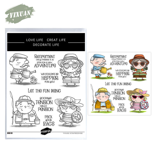 Cute Summer Holiday Boys Girls Cutting Dies And Stamp Set YX1294-S+D