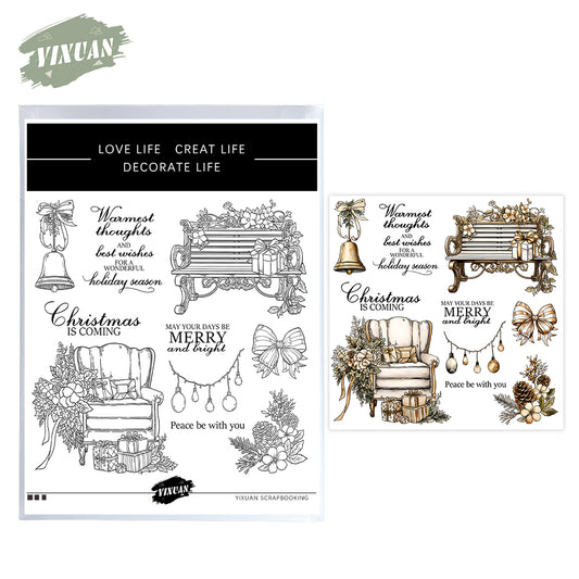 Christmas Sofa Bench Cutting Dies And Stamp Set YX1520