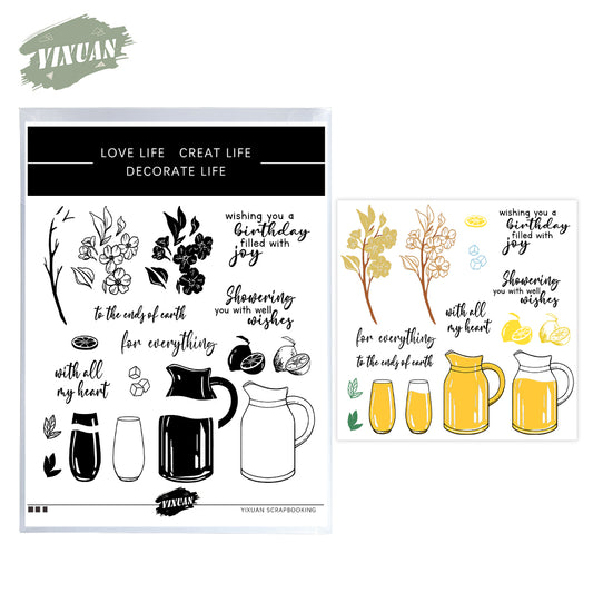 Pots Bottles Of Juicy Summer Cutting Dies And Stamp Set YX1223-S+D