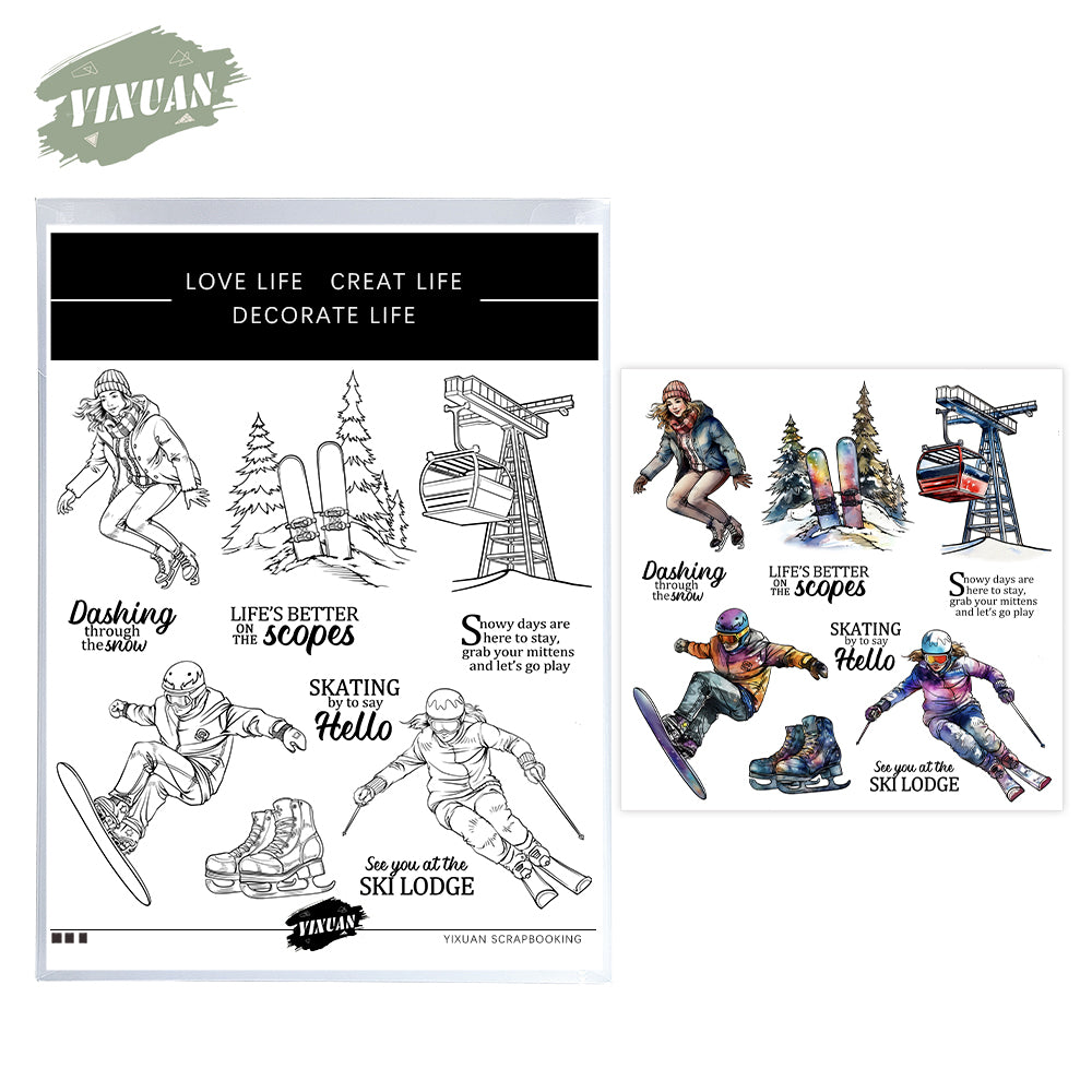Winter Skiing Stamp Set YX1559