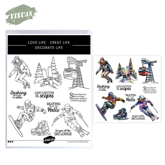 Winter Skiing Stamp Set YX1559
