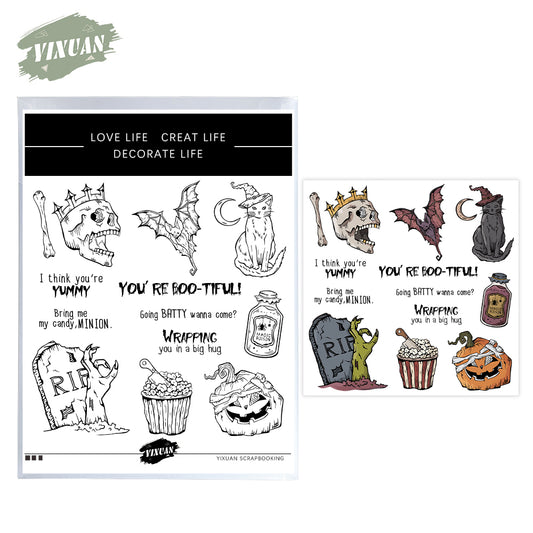 Halloween materials Cutting Dies And Stamp Set YX1428-S+D