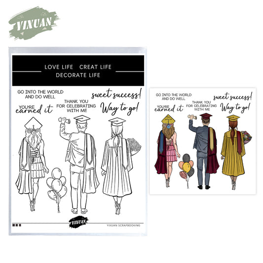 Graduation Season Boys And Girls Cutting Dies And Stamp Set YX1216-S+D