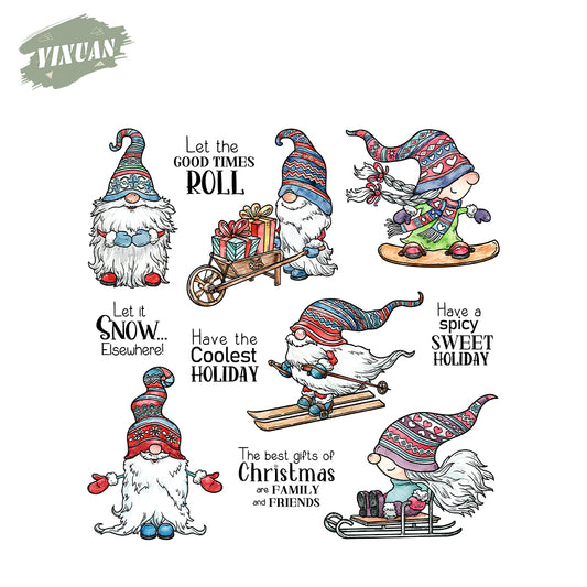 Dwarves Playing In The Snow Cutting Dies And Stamp Set YX1568-S+D