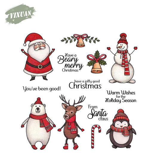 Santa Claus and Animals Cutting Dies And Stamp Set YX1550-S+D