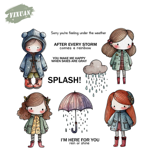 Cute girl Cutting Dies And Stamp Set YX1446-S+D