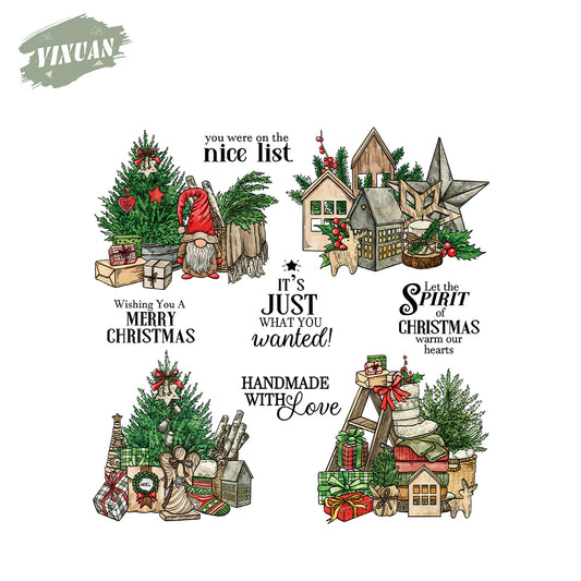 Christmas Decorative Ornaments Cutting Dies And Stamp Set YX1581-S+D