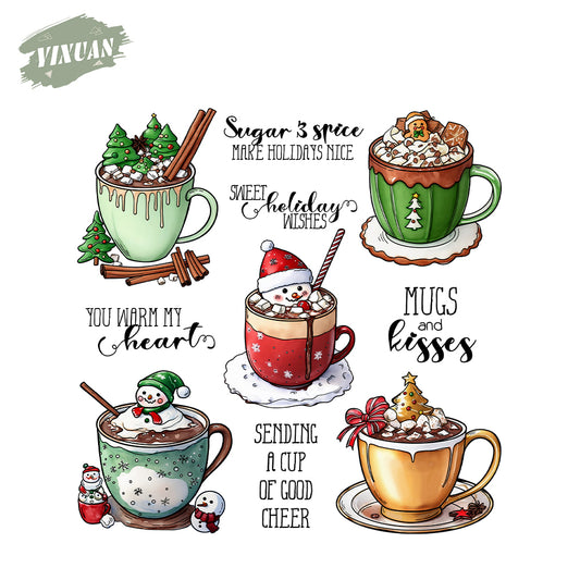 Cartoon Christmas Cup Cutting Dies And Stamp Set YX1548-S+D