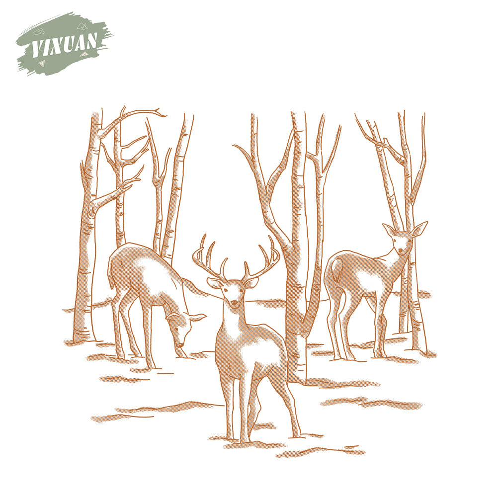 Deer and Forest Cutting Dies And Stamp Set YX1473