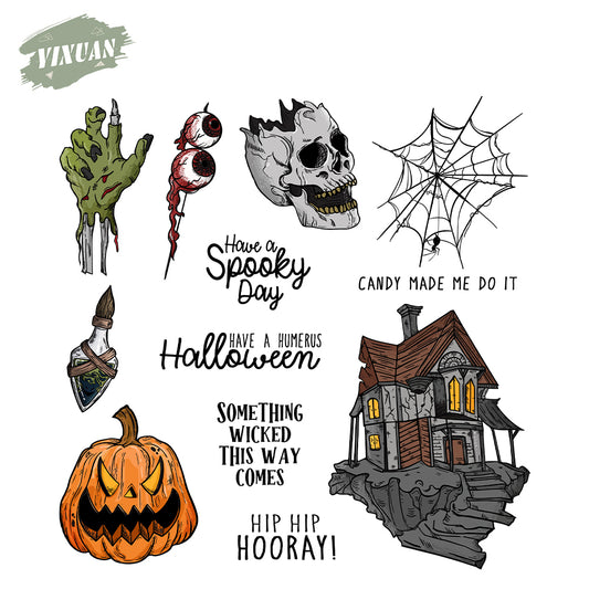 Halloween materials Cutting Dies And Stamp Set YX1434-S+D