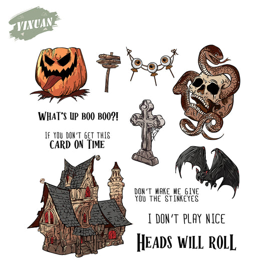 Halloween materials Cutting Dies And Stamp Set YX1429-S+D