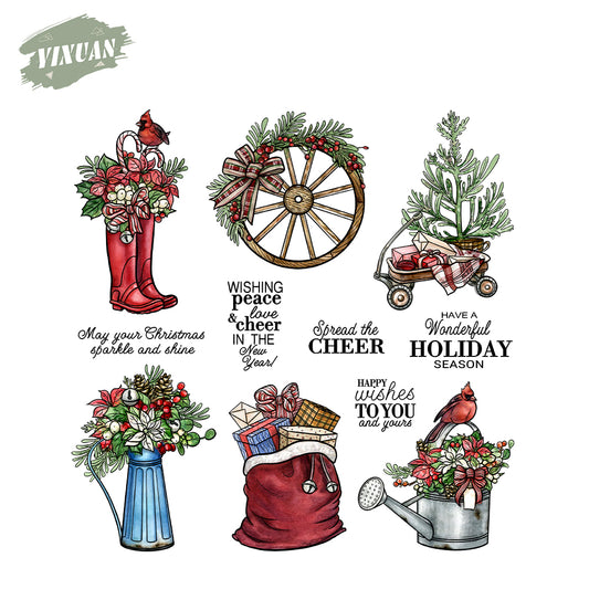 Christmas Elements and Car Wheels Stamp Set YX1574