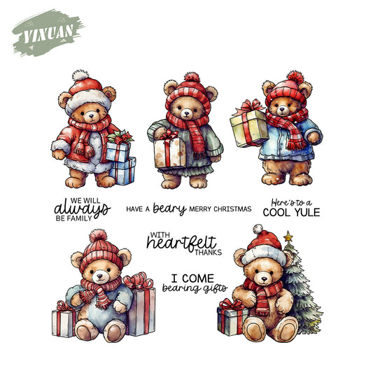 Winter and Brown Bear Cutting Dies And Stamp Set YX1544-S+D