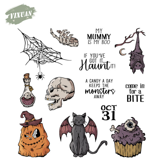 Halloween materials Cutting Dies And Stamp Set YX1435-S+D