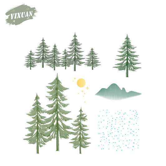 Trees and Forests Cutting Dies And Stamp Set YX1474-S+D