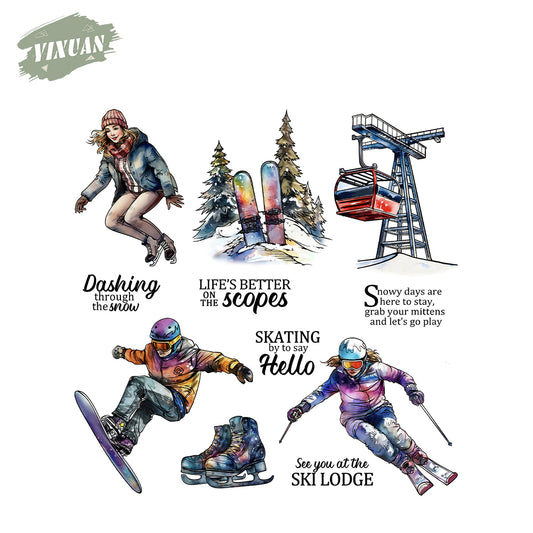 Winter Skiing Stamp Set YX1559