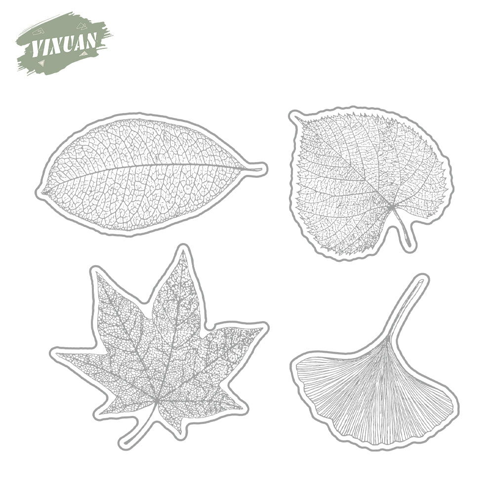 Summer Autumn Nature Leaves Cutting Dies And Stamp Set YX1282-S+D