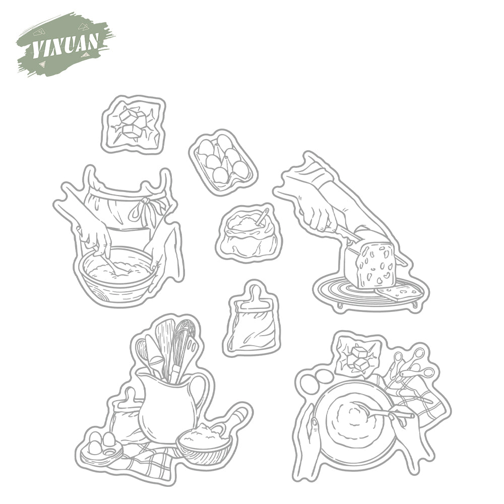 Kitchen Accessories Cooking Baking Cutting Dies And Stamp Set YX1255-S+D