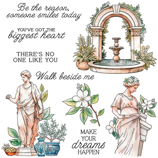 YX2032 S Clear Stamps and Metal Cutting Dies Set for DIY Greeting Cards Scrapbooking Crafts Party Decorations Invitations Card Making