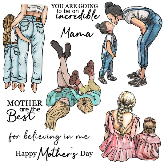 Love Mother Daughter Mother's Day Gifts Cutting Dies And Stamp Set YX1228-S+D