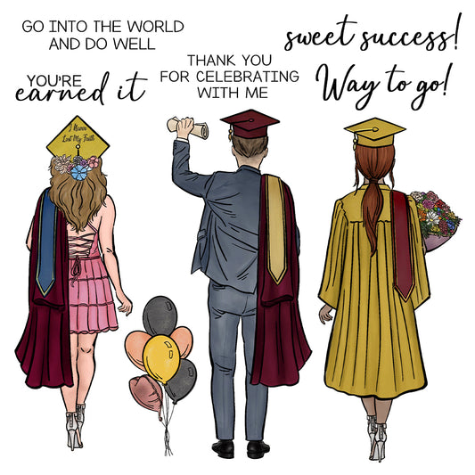 Graduation Season Boys And Girls Cutting Dies And Stamp Set YX1216-S+D