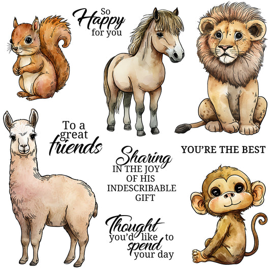 Cute Cartoon Nature Animals Cutting Dies And Stamp Set YX1422-S+D