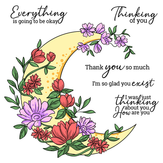 Flowers Floral Moon Light Hot Foil Plate YX1322-H