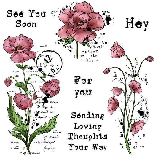 Beautiful Blooming Flowers Floral Clear Stamp YX1250