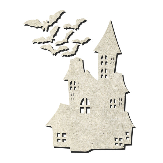 Happy Halloween Gothic Castle And Bat Mini Cutting Dies Set YX1392