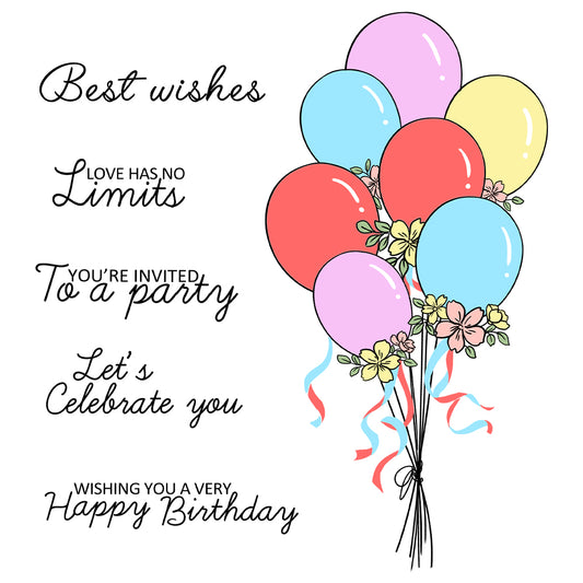 Happy Birthday Decor Balloons Hot Foil Plate YX1320-H