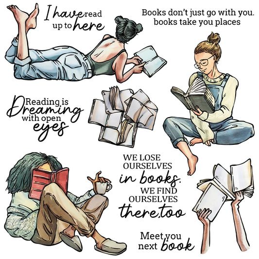 Knowledge Reading Books Girls Cutting Dies And Stamp Set YX1229-S+D