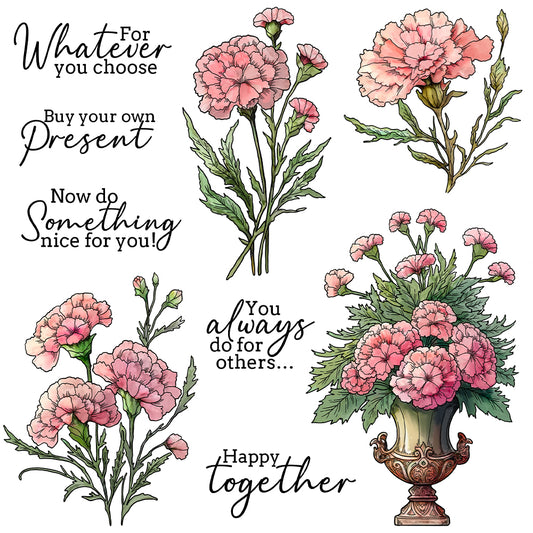 Beautiful Flower Floral Retro Cutting Dies And Stamp Set YX1387-S+D