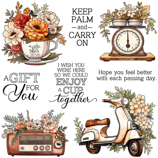 YX1989 S+D Clear Stamps and Metal Cutting Dies Set for DIY Greeting Cards Scrapbooking Crafts Party Decorations Invitations Card Making