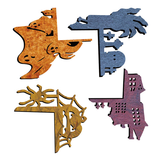 4PCS Happy Halloween Ghost Spider Border Cutting Dies Set YX1376