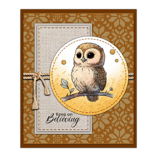 Cute Cartoon Owl Bear squirrel In Forest Clear Stamp YX1333