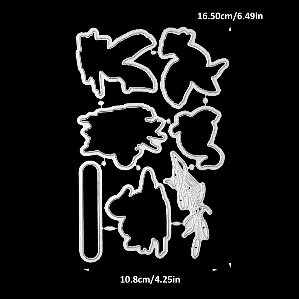 YX2030 S+D Clear Stamps and Metal Cutting Dies Set for DIY Greeting Cards Scrapbooking Crafts Party Decorations Invitations Card Making