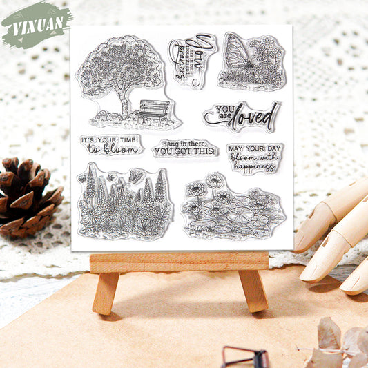 YX1977 S+D Clear Stamps and Metal Cutting Dies Set Cute for DIY Greeting Cards Scrapbooking Crafts Party Decorations Invitations Card Making