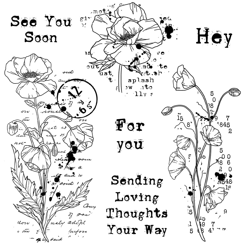 Beautiful Blooming Flowers Floral Clear Stamp YX1250