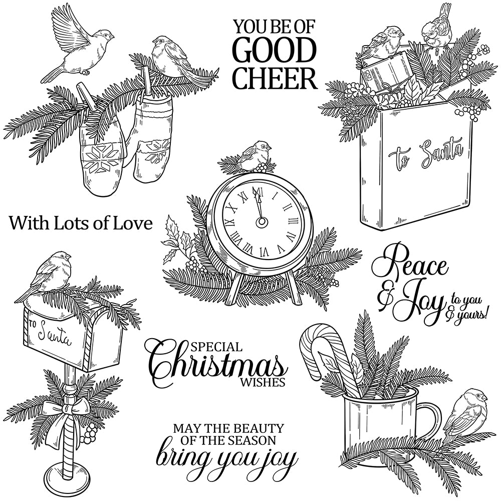 Christmas Bird Stamp Set YX1561