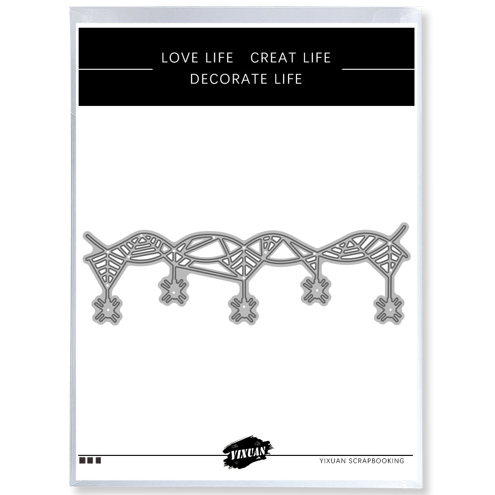 Happy Halloween Ghost Spider Witch Mini Border Cutting Dies Set YX1400-YX1402