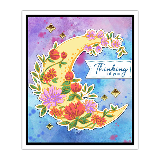 Flowers Floral Moon Light Hot Foil Plate YX1322-H