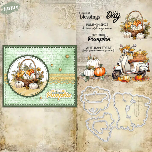 YX1990 S+D Clear Stamps and Metal Cutting Dies Set for DIY Greeting Cards Scrapbooking Crafts Party Decorations Invitations Card Making