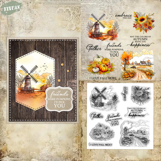 YX2039 S Clear Stamps and Metal Cutting Dies Set for DIY Greeting Cards Scrapbooking Crafts Party Decorations Invitations Card Making