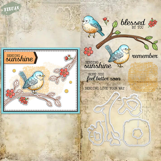 YX1992 S+D Clear Stamps and Metal Cutting Dies Set for DIY Greeting Cards Scrapbooking Crafts Party Decorations Invitations Card Making