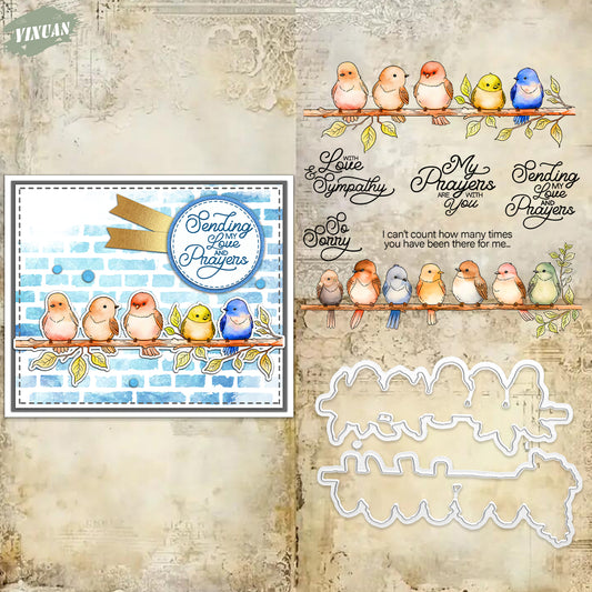 YX1997 S+D Clear Stamps and Metal Cutting Dies Set for DIY Greeting Cards Scrapbooking Crafts Party Decorations Invitations Card Making