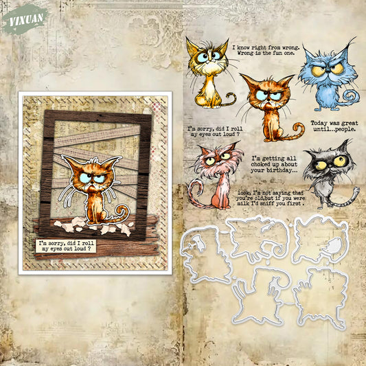 YX1995 S+D Clear Stamps and Metal Cutting Dies Set for DIY Greeting Cards Scrapbooking Crafts Party Decorations Invitations Card Making