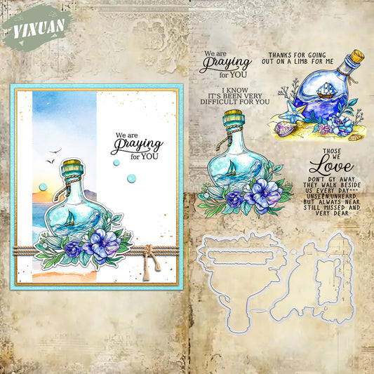 YX1979 S+D Clear Stamps and Metal Cutting Dies Set for DIY Greeting Cards Scrapbooking Crafts Party Decorations Invitations Card Making