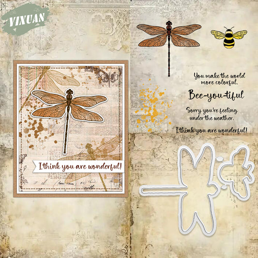 YX1982 S+D Clear Stamps and Metal Cutting Dies Set for DIY Greeting Cards Scrapbooking Crafts Party Decorations Invitations Card Making