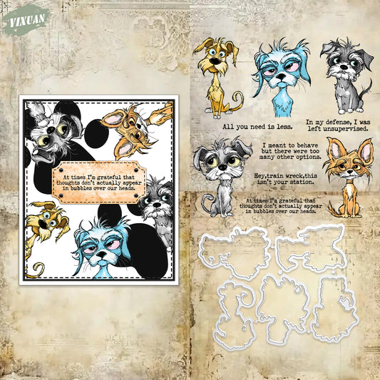 YX1996 S+D Clear Stamps and Metal Cutting Dies Set for DIY Greeting Cards Scrapbooking Crafts Party Decorations Invitations Card Making