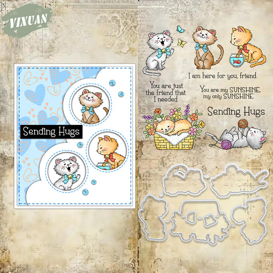 YX1983 S+D Clear Stamps and Metal Cutting Dies Set for DIY Greeting Cards Scrapbooking Crafts Party Decorations Invitations Card Making